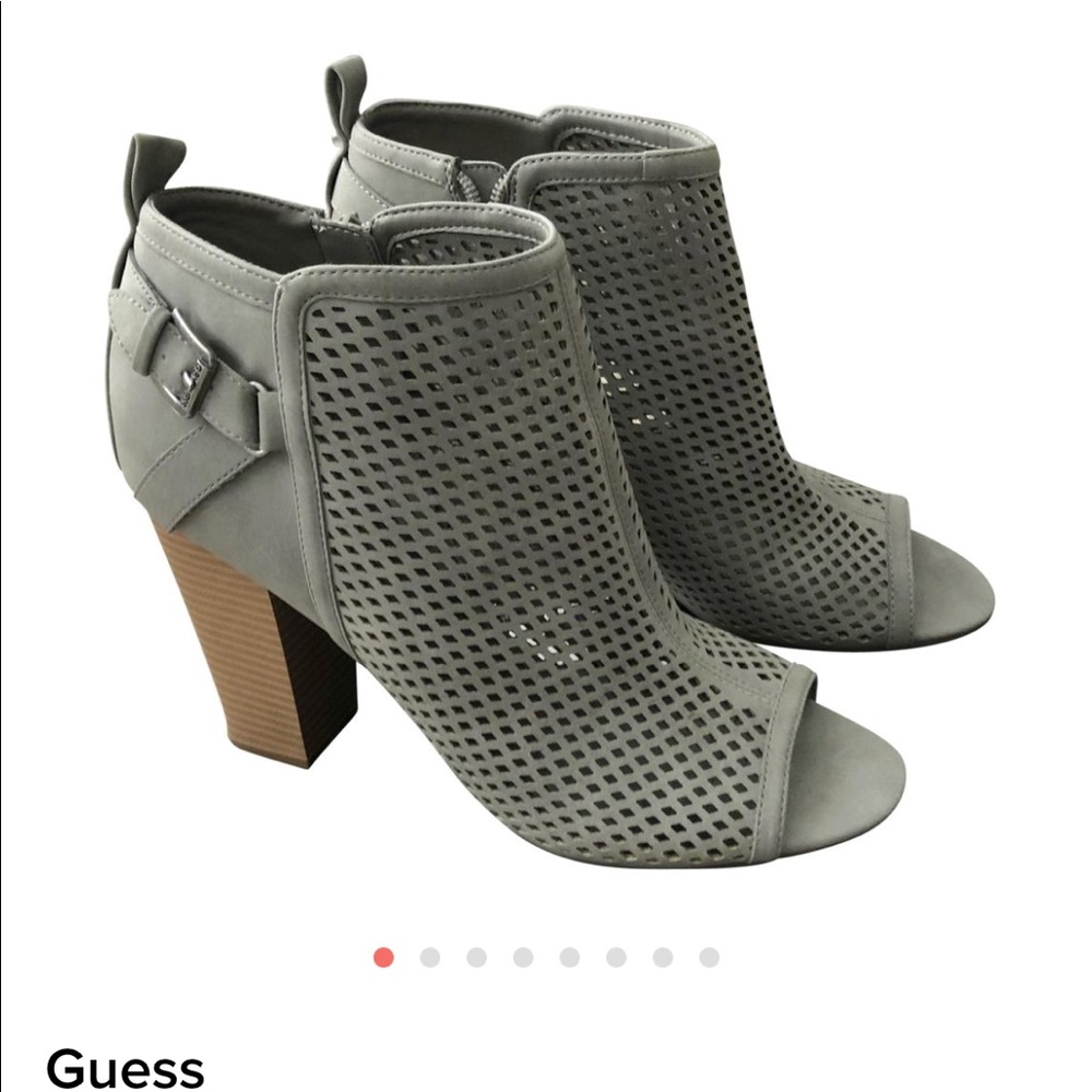 guess ankle open toe booties